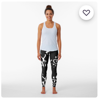 Pooping cat leggings black