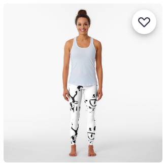 Pooping cat leggings white