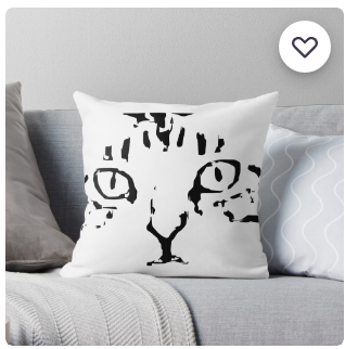 Pooping cat throw pillow